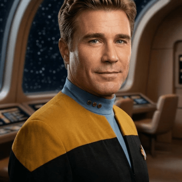 Jaason Simmons as Ethan Arden. Lieutenant Commander Ethan Arden, chief engineer of the USS Cantabrian, stands in a observation lounge aboard the USS Cantabrian in 2372.