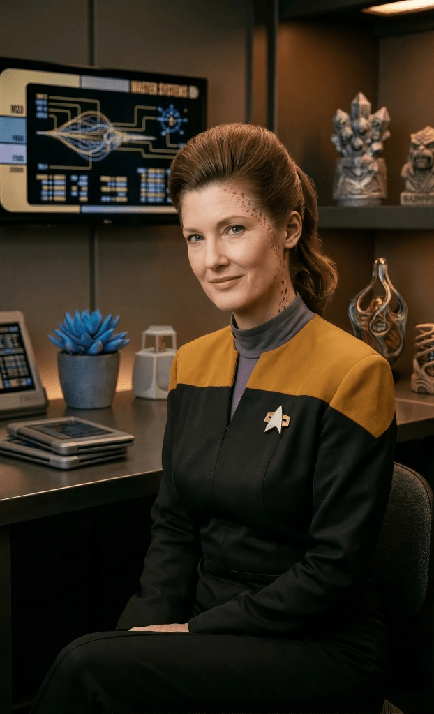 Annette O'Toole as Ulitania Jonar. Lieutenant Commander Ulitania Jonar, chief of security of the USS Cantabrian, sits as her desk in the security chief's office aboard the USS Cantabrian in 2372.