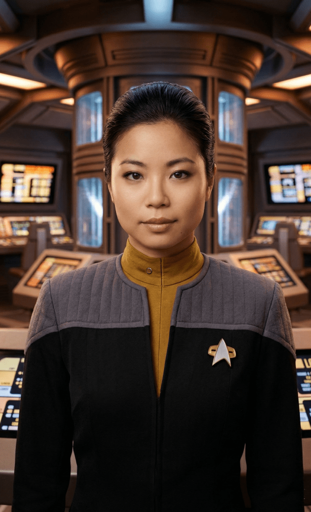Michelle Ang as Lisa Oh. Ensign Lisa Oh is standing before the warp core in engineering aboard the support vessel USS Peacekeeper in 2376.
