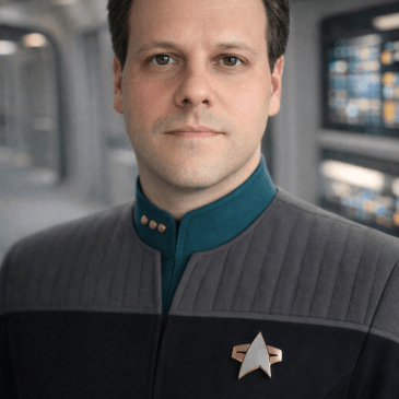 Scott Fack as Daniel Radke. Counselor Daniel Radke stands in a corridor aboard the USS Cantabrian-A in 2376.