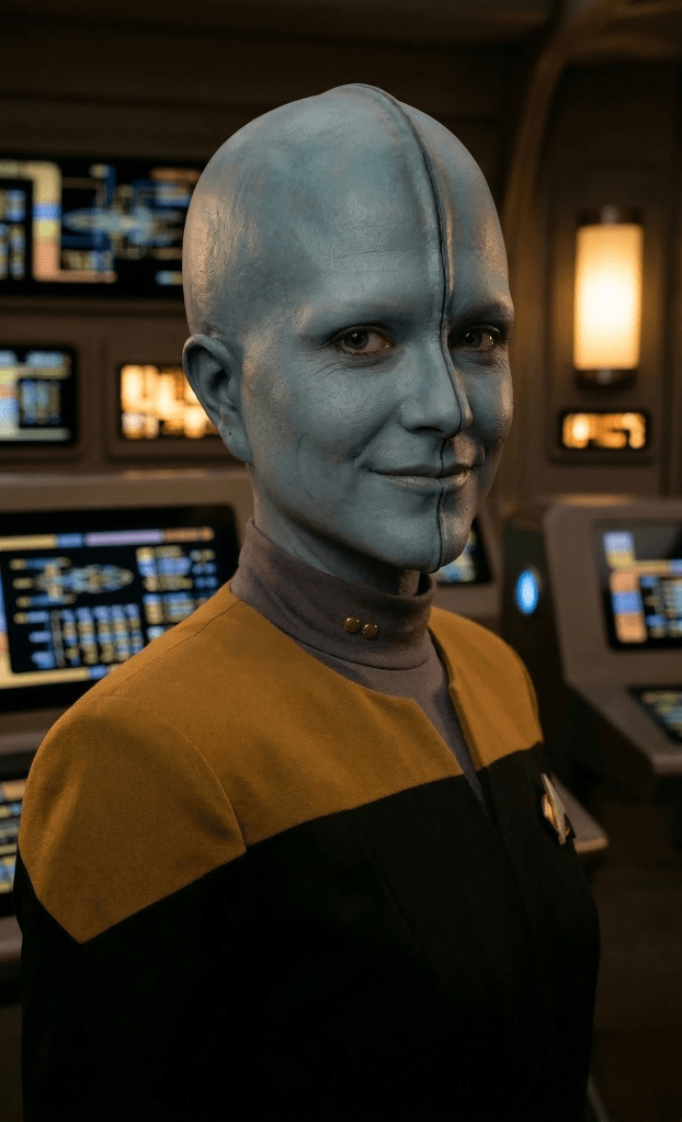 Evan Rachel Wood as Milami Thall. Lieutenant Milami Thall, assistant chief engineer aboard the USS Cantabrian, stands in an engineering lab aboard the ship in 2372. She is from the Bolian species so has blue skin, a bifurcated ridge running down the middle of her face and head, and no hair.